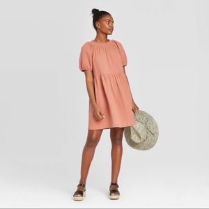 Universal Thread Smocked Gauze Shift Dress Mauve